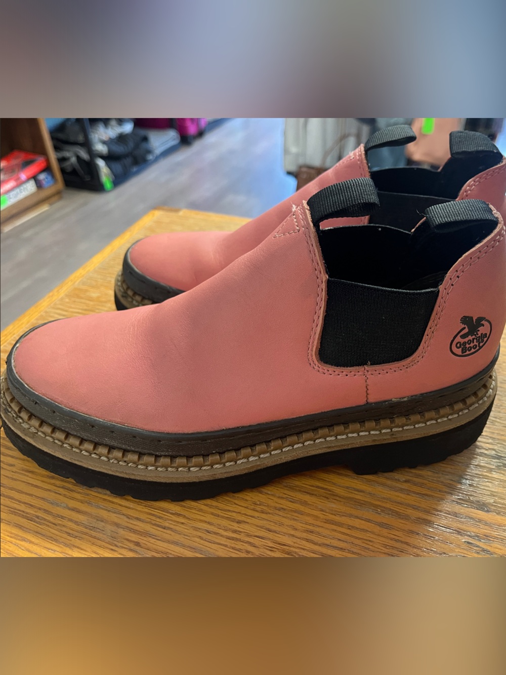 Georgia Boot Pink Chelsea-Style Mule Clog